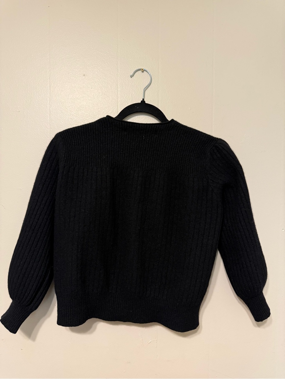 Victoria Jones Black Pearl-Button Knit Women's Sweater - Picture 6 of 7